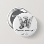Monogram Memorial Tribute Ornament A Ronde Button 5,7 Cm (Voorkant /achterkant)