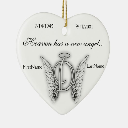 Monogram Memorial Tribute Ornament D (Rechts)
