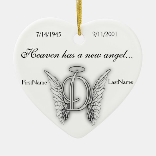Monogram Memorial Tribute Ornament D (Voorkant)
