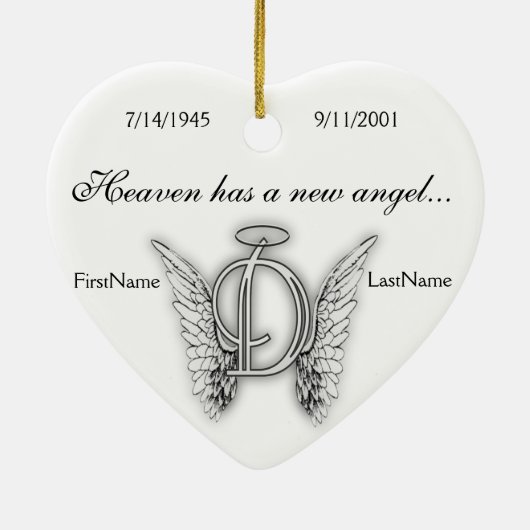 Monogram Memorial Tribute Ornament D (Achterkant)