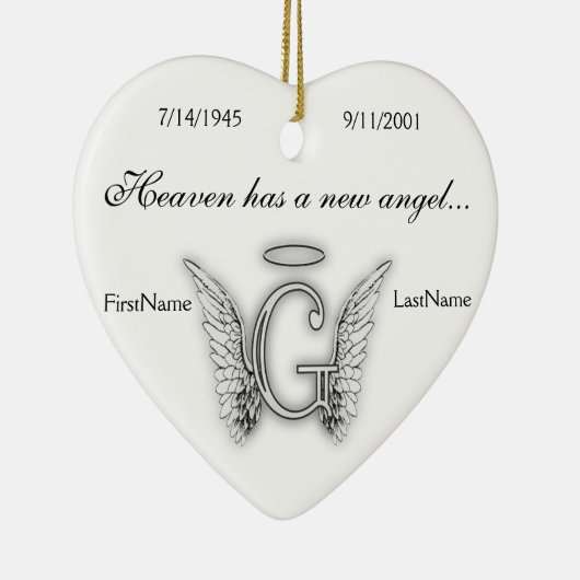 Monogram Memorial Tribute Ornament G (Rechts)