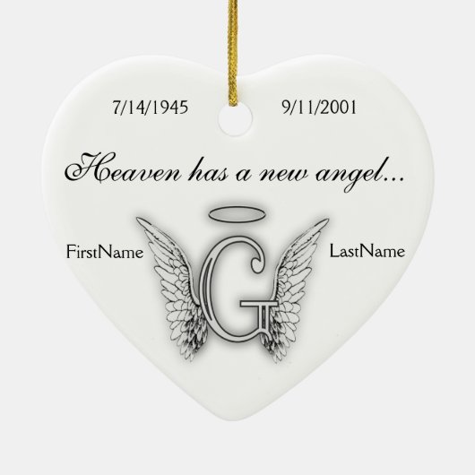 Monogram Memorial Tribute Ornament G (Achterkant)
