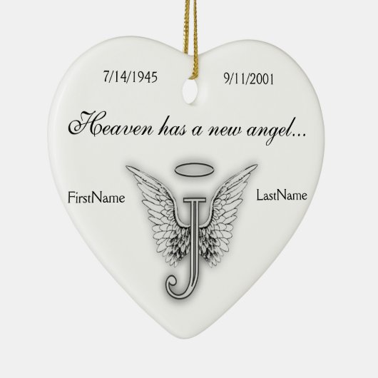 Monogram Memorial Tribute Ornament J (Rechts)