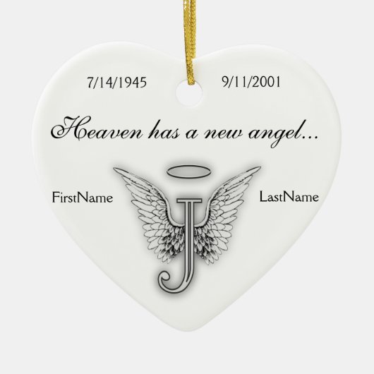 Monogram Memorial Tribute Ornament J (Voorkant)