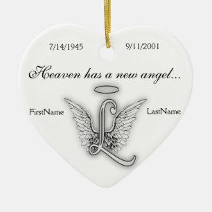 Monogram Memorial Tribute Ornament L