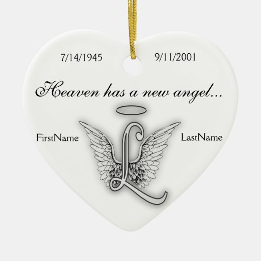 Monogram Memorial Tribute Ornament L (Voorkant)