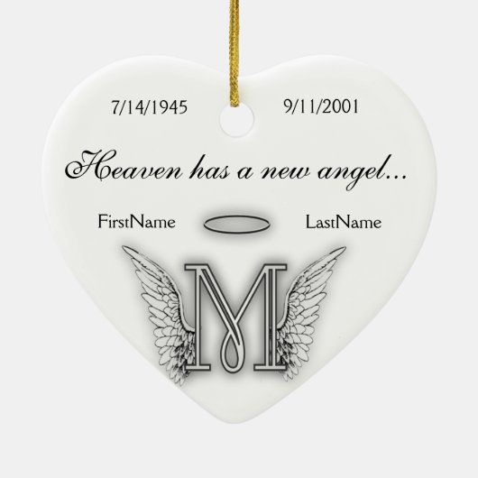 Monogram Memorial Tribute Ornament M (Achterkant)