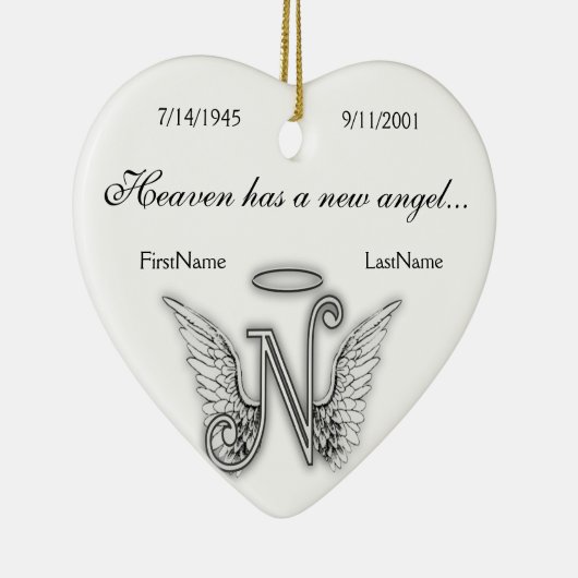 Monogram Memorial Tribute Ornament N (Rechts)