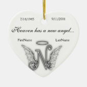 Monogram Memorial Tribute Ornament N (Voorkant)