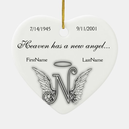 Monogram Memorial Tribute Ornament N (Achterkant)