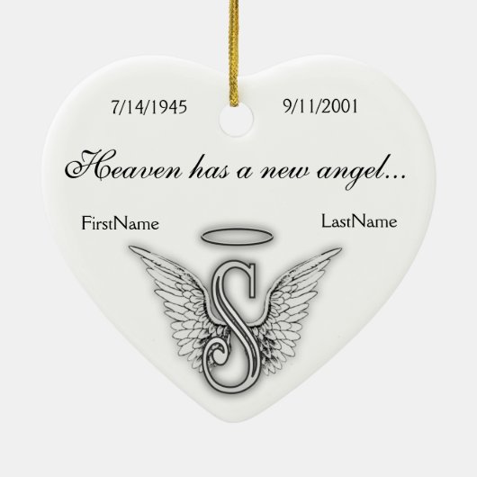 Monogram Memorial Tribute Ornament S (Achterkant)