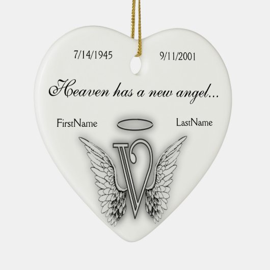 Monogram Memorial Tribute Ornament V (Rechts)