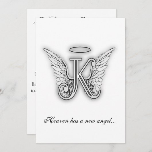 Monogram Memorial Tribution Letter K Programmakaart (Voorkant / Achterkant)