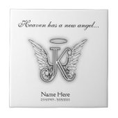 Monogram Memorial Tribution Letter K Tegeltje (Voorkant)