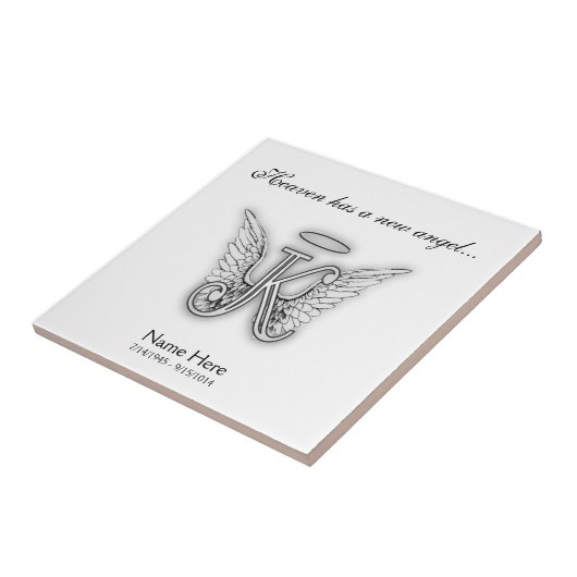 Monogram Memorial Tribution Letter K Tegeltje (Zijkant)