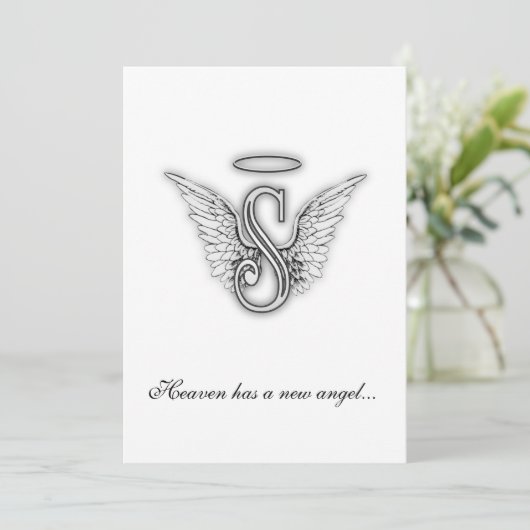Monogram Memorial Tribution Letter S Aankondiging (Staand voorkant)