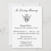 Monogram Memorial Tribution Letter S Aankondiging (Achterkant)