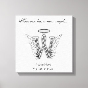 Monogram Memorial Tribution Letter W Canvas Afdruk