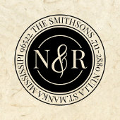    Monogram Men familienaam Retouradres Circulaire Zelfinktende Stempel