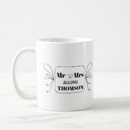 monogram meneer en mevrouw koffiemok