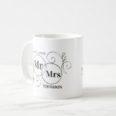 monogram meneer en mevrouw koffiemok (Voorkant links)