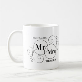monogram meneer en mevrouw koffiemok