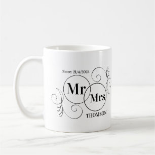 monogram meneer en mevrouw koffiemok