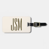 Monogram, merk of bedrijfsnaam | Gebroken wit brui Bagagelabel (Voorkant horizontaal)