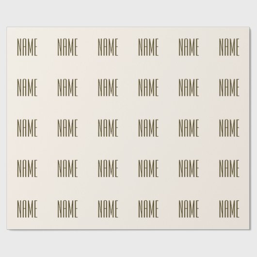 Monogram, merk of bedrijfsnaam | Gebroken wit brui Cadeaupapier (Vlak)