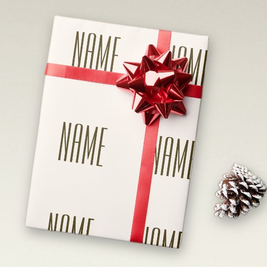 Monogram, merk of bedrijfsnaam | Gebroken wit brui Cadeaupapier