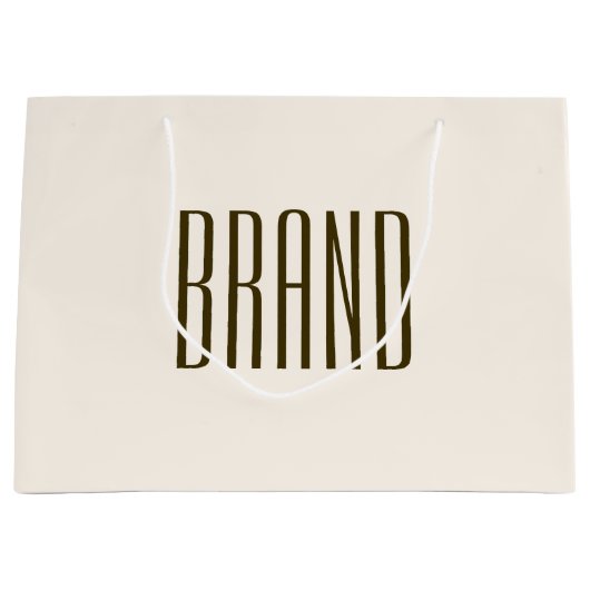 Monogram, merk of bedrijfsnaam | Gebroken wit brui Groot Cadeauzakje (Voorkant)