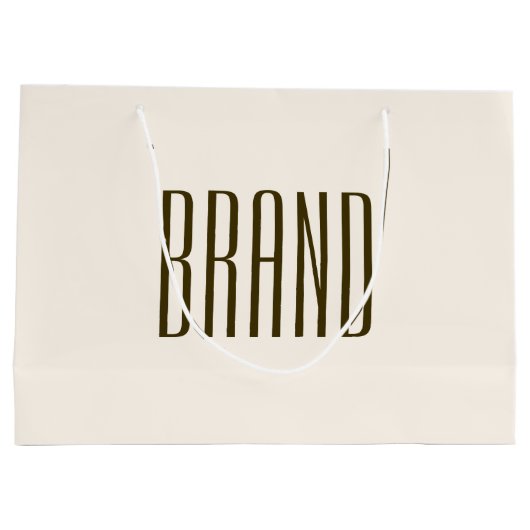 Monogram, merk of bedrijfsnaam | Gebroken wit brui Groot Cadeauzakje (Achterkant)