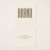 Monogram, merk of bedrijfsnaam | Gebroken wit brui Vierkante Visitekaartjes (Voorkant /achterkant)