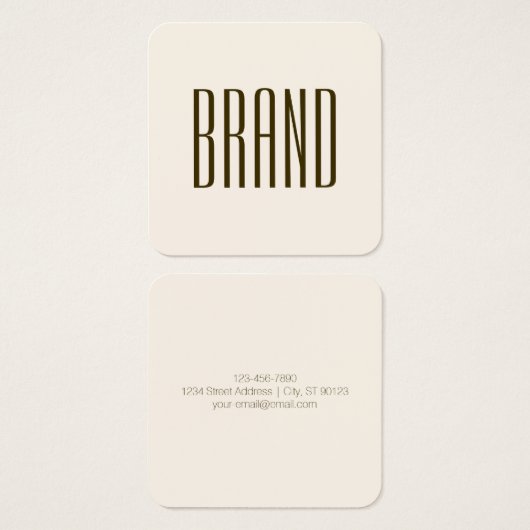 Monogram, merk of bedrijfsnaam | Gebroken wit brui Vierkante Visitekaartjes (Voorkant /achterkant)