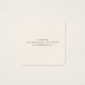 Monogram, merk of bedrijfsnaam | Gebroken wit brui Vierkante Visitekaartjes (Achterkant)