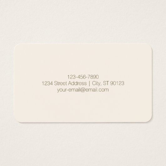 Monogram, merk of bedrijfsnaam | Gebroken wit brui Visitekaartje (Achterkant)