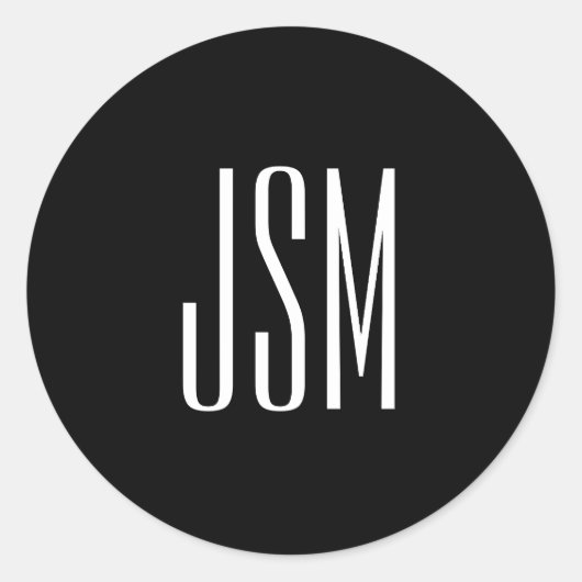 Monogram, merk of bedrijfsnaam | Zwart & Wit Ronde Sticker (Voorkant)