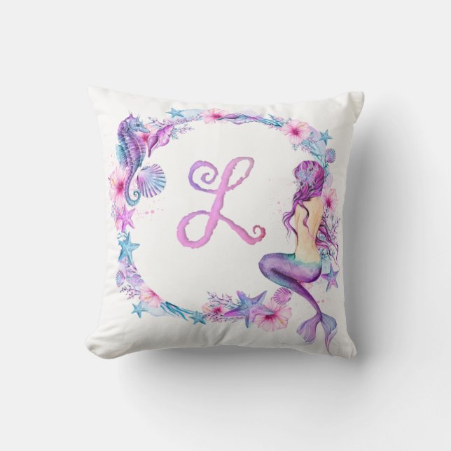Monogram Mermaid Pillow - L Kussen (Voorkant)