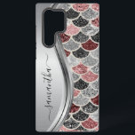 Monogram Mermaid Scale Glitter Pink Silver Name Samsung Galaxy Hoesje<br><div class="desc">Het ontwerp is een foto en de hoesjes worden niet gemaakt met glitter, sequenties, metalen of bossen. Dit ontwerp is ook beschikbaar op andere telefoonmodellen. Kies het Type van Apparaat om andere hoesjes van iPhone, van Samsung Galaxy of van Google te zien. Sommige stijlen kunnen worden gewijzigd door Stijl te...</div>
