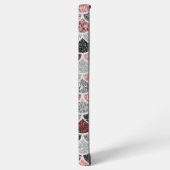 Monogram Mermaid Scale Glitter Pink Silver Name Samsung Galaxy Hoesje (Linkerkant)