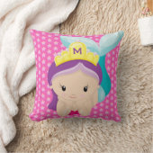 Monogram Mermaid Starfish Pink Girly Cartoon Kussen (Deken)