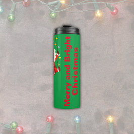 Monogram Merry & Bright op Groen | Thermosbeker