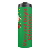 Monogram Merry & Bright op Groen | Thermosbeker (Voorkant)