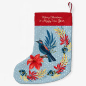 Monogram Merry Christmas & Happy New Year! Floral Kleine Kerstsok (Achterkant)