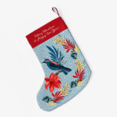 Monogram Merry Christmas & Happy New Year! Floral Kleine Kerstsok (Achterkant (Hangend))