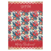 Monogram Merry Christmas & Happy New Year! Floral  Tafelkleed (Voorkant)