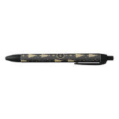 Monogram Merry kerstboom Snow Gold Star Zwarte Inkt Pen (Bodem)