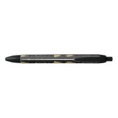 Monogram Merry kerstboom Snow Gold Star Zwarte Inkt Pen (Achterkant)