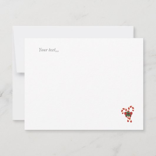 Monogram Merry Kerstmis Beste wensen lint groen Notitiekaartje (Achterkant)