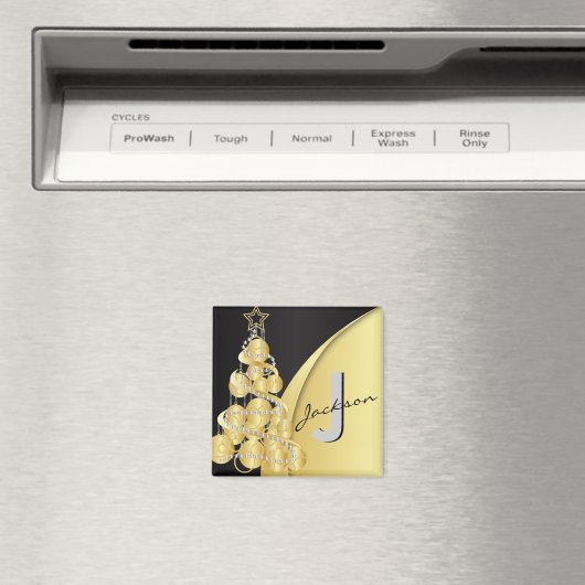 Monogram Merry Kerstmis Magneet (Insitu (Vaatwasser))